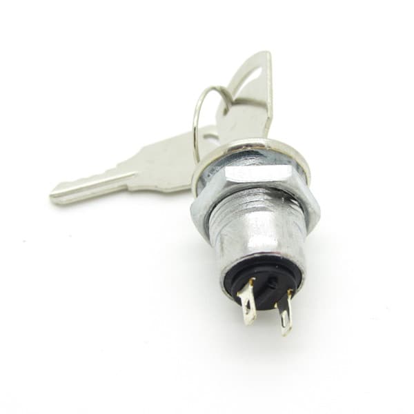 1 × Mini Key Switch 2 Pin ON-OFF Lock Switch 12mm Metal Shell With two Keys SPST 2
