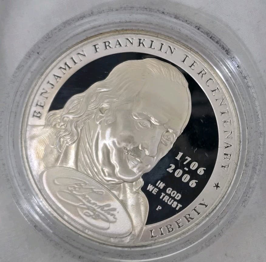 2006 P Founding Father Ben Franklin Silver Proof Dollar Commemorative Uncirc $1