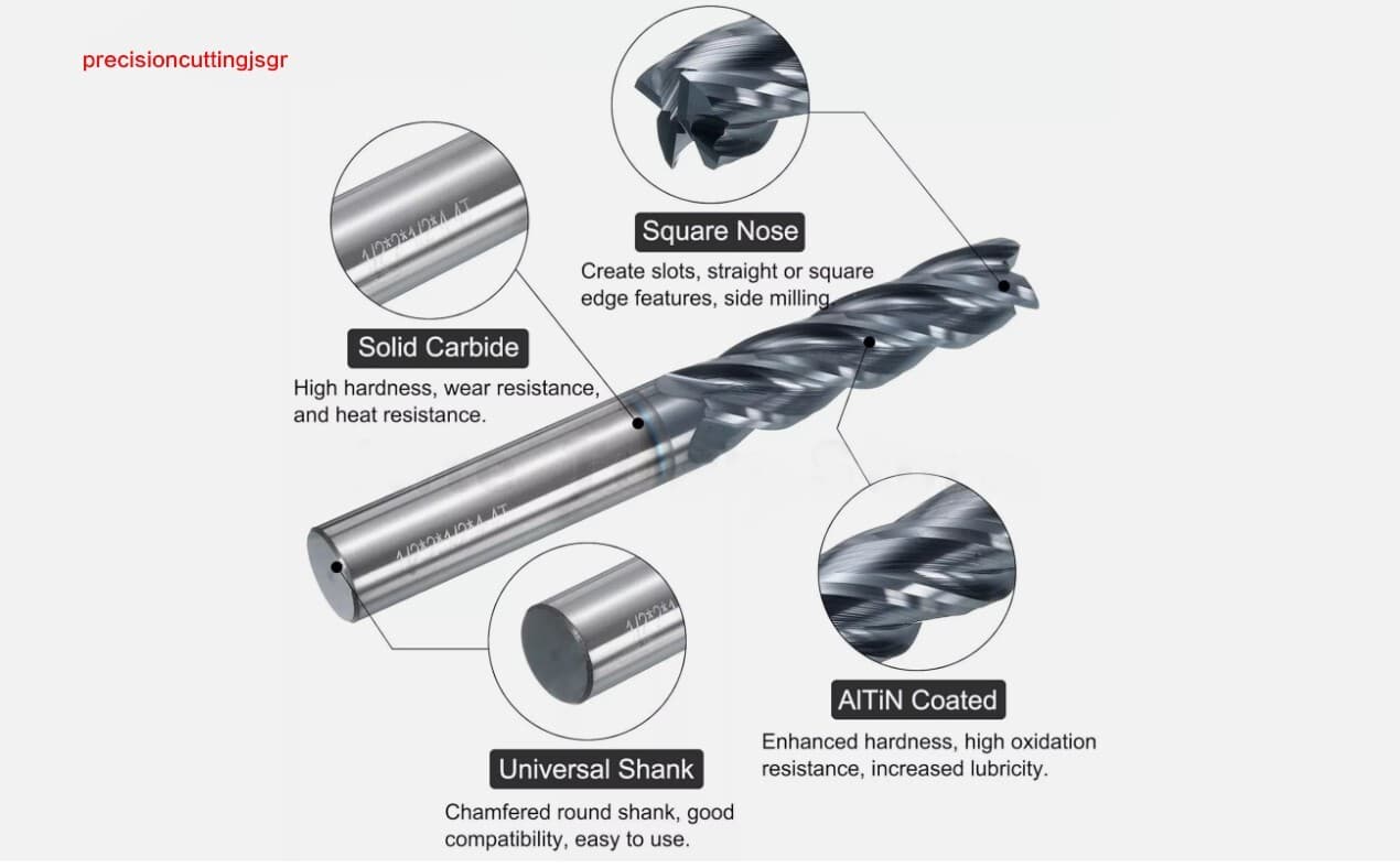 CNC End Mill Set Carbide Tungsten Steel 4 Fultes Milling Cutter Router Bits R... 4