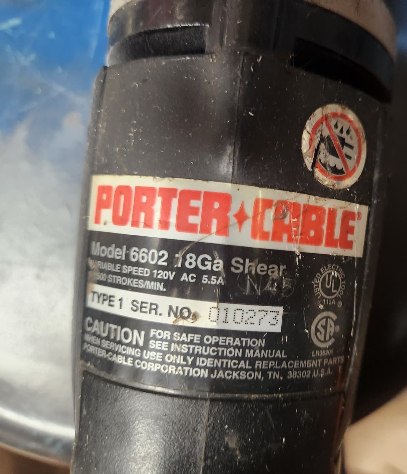 Porter Cable Metal Shears Model 6602 18ga Made In USA 3