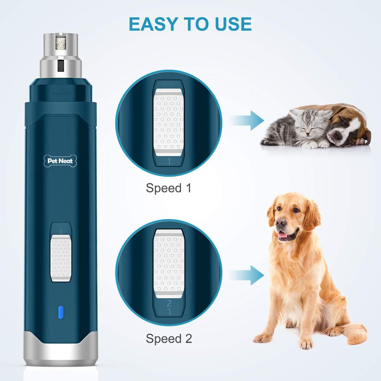 Electric Dog Nail Grinder Pet Trimmer USB Charge Clipper Professional Wholesale 3