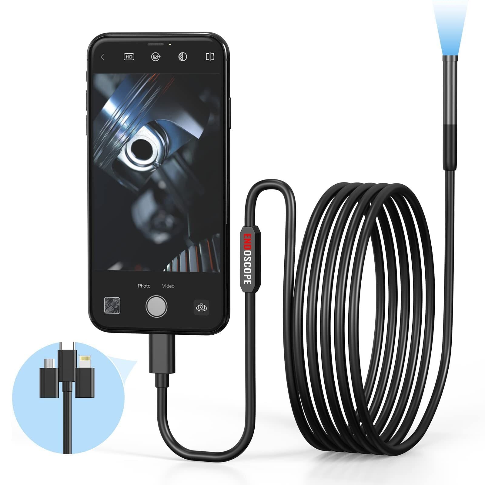 Endoscope Camera with 9.8ft Borescope Inspection Cameras for iPhone iPad/Android 3