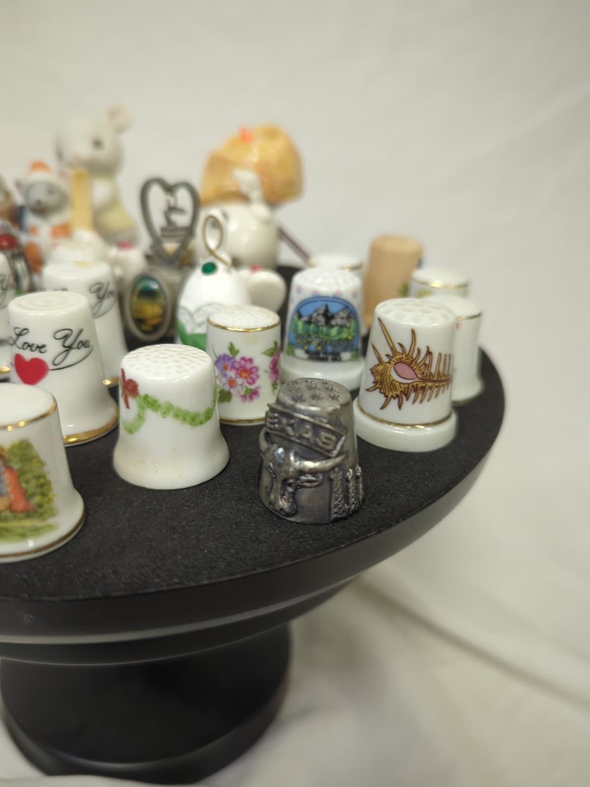 Lot Of Miniatures And Thimbles Metal Ceramic And One Wood 5