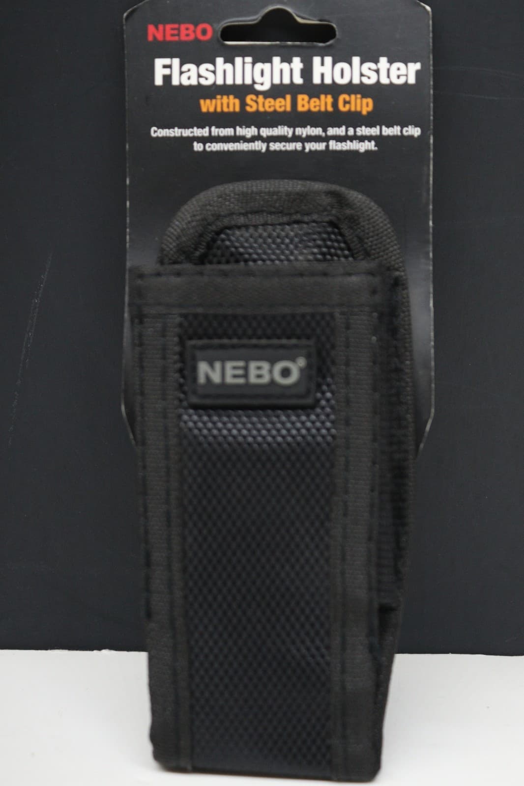 Nebo Flashlight Holster & integrated Belt Clip black for smaller flashlights 4"