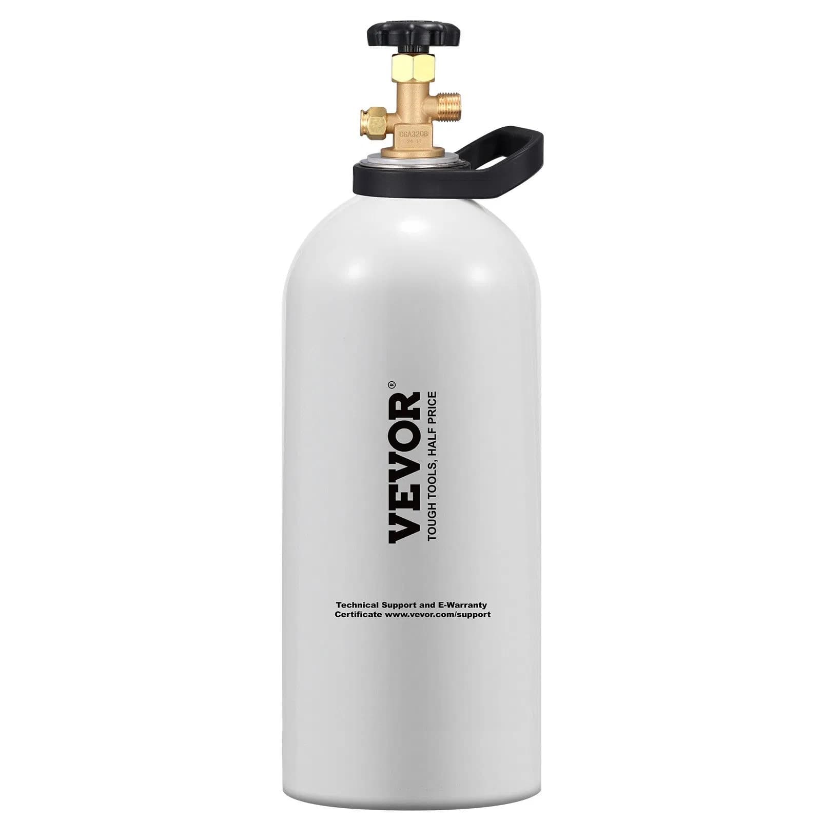 CO2 Tank, 10 lbs New Aluminum Alloy Cylinder, CO2 Air Tank with Light Spray Coat
