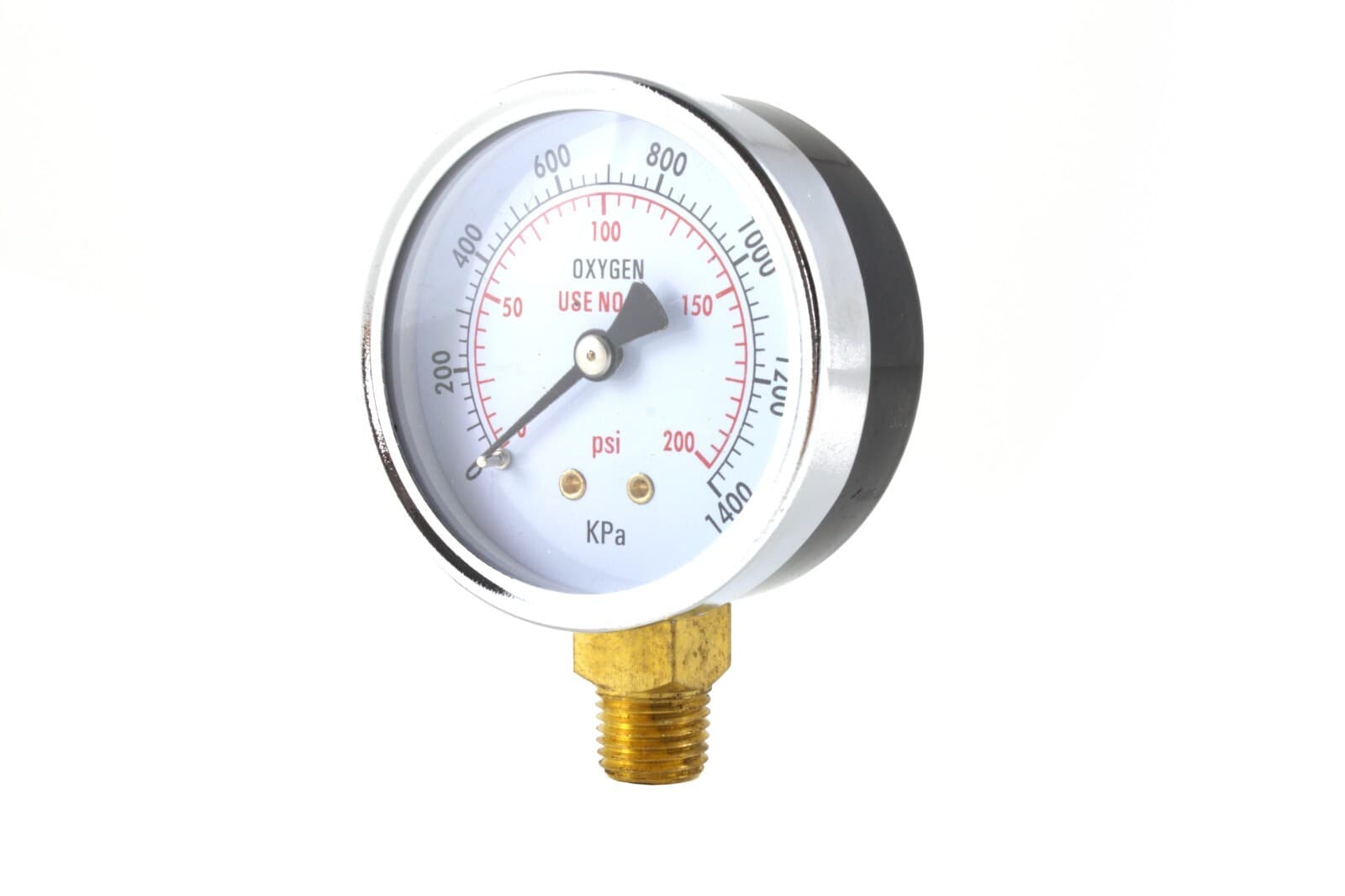 Low and High Pressure Gauges for Oxygen Regulator - 2.5 inches - 1/4" NPT (PAIR) 3