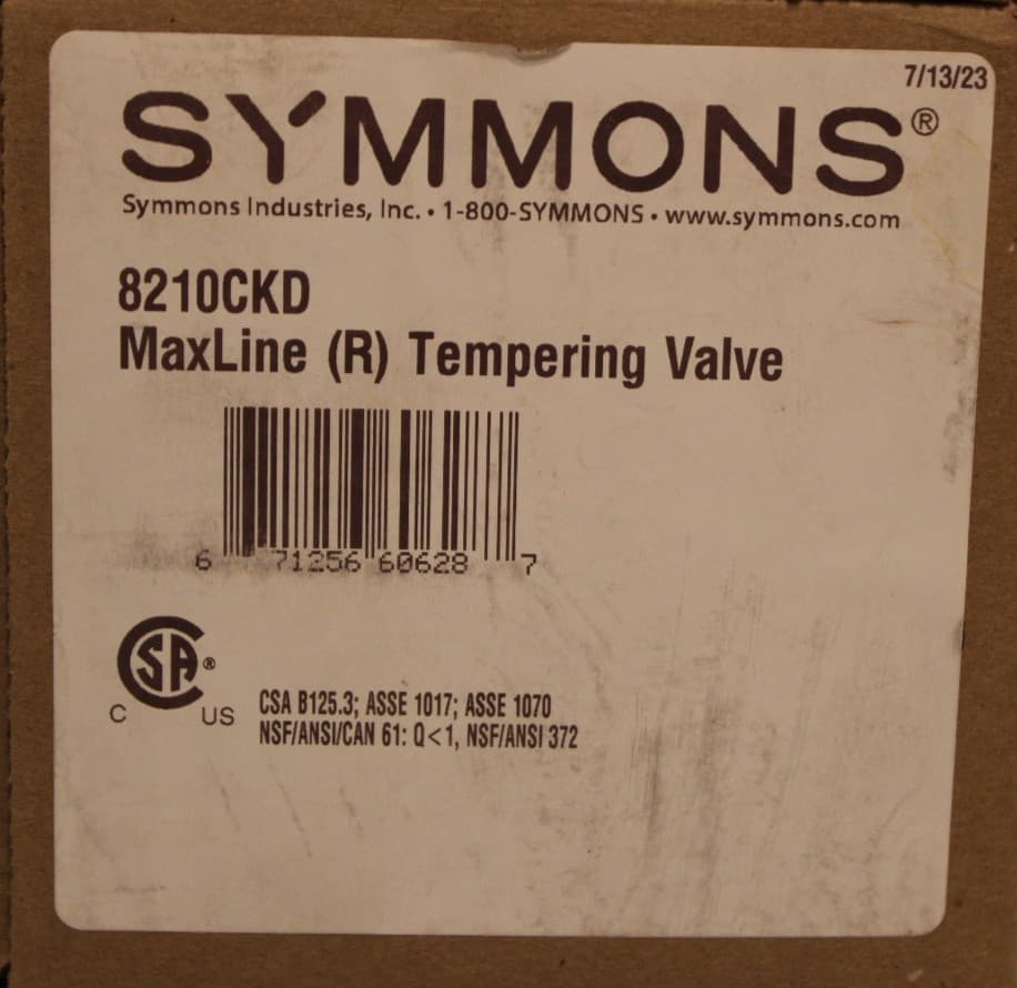 Symmons 8210CKD - Maxline (R) Tempering Valve, 3/8" Compression inlets & outlets 2