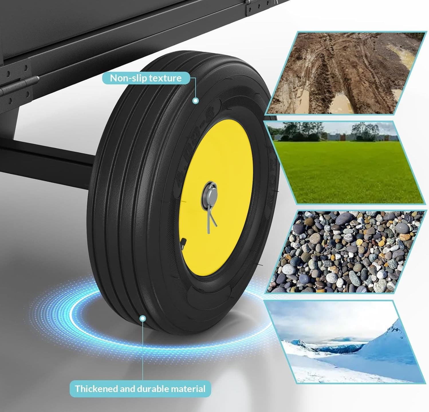 750lb Heavy Duty Dump Cart Garden Utility Trailer for ATV UTV Lawn Mower Tractor 3