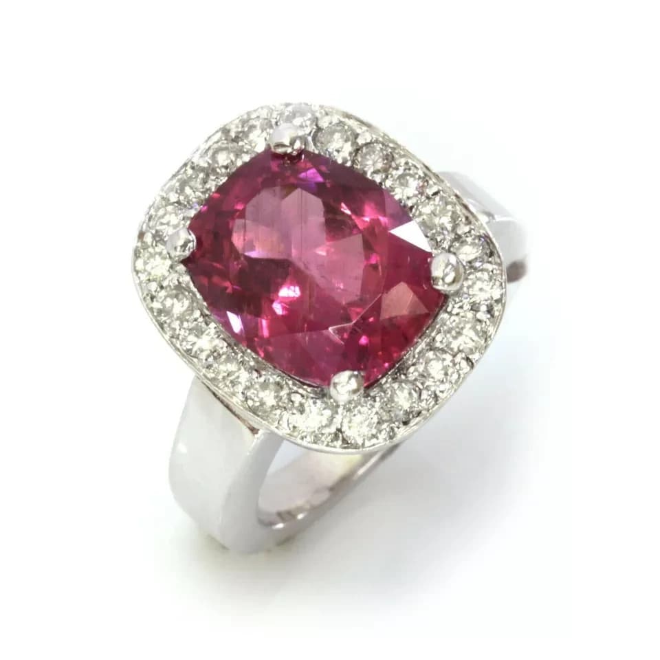 4 Ct Certified Oval Shape Natural Rose Red Diamond Ring VVS1 White Gold Finish 3