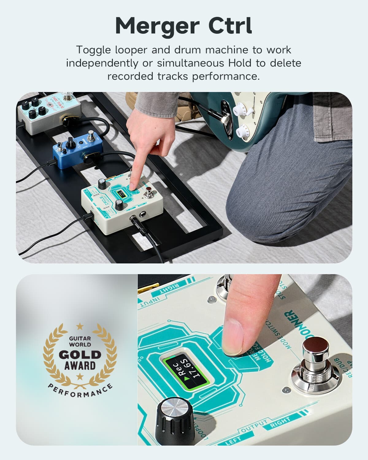 Donner Circle Looper Effect Pedal Drum Machine Tap 40 Slot 160 min Loop Time 3