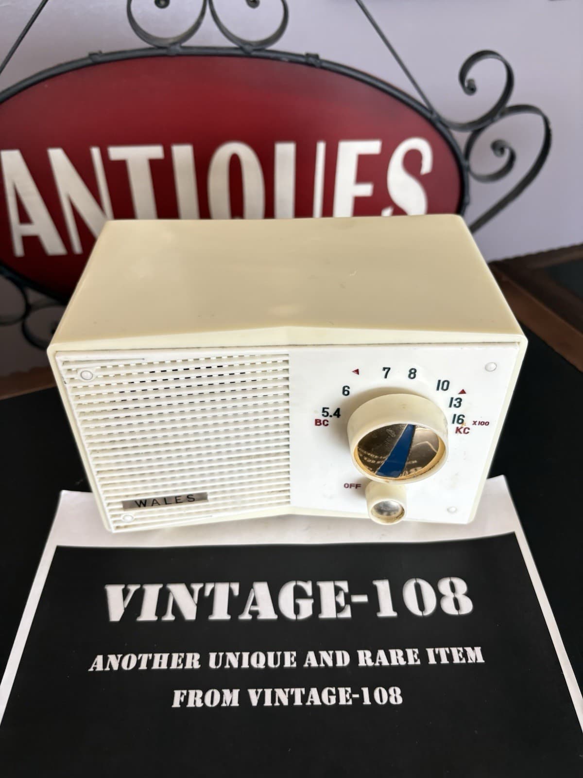 VINTAGE MID CENTURY 1950'S WALES TUBE RADIO MADE IN JAPAN RARE & HTF! Works! 3