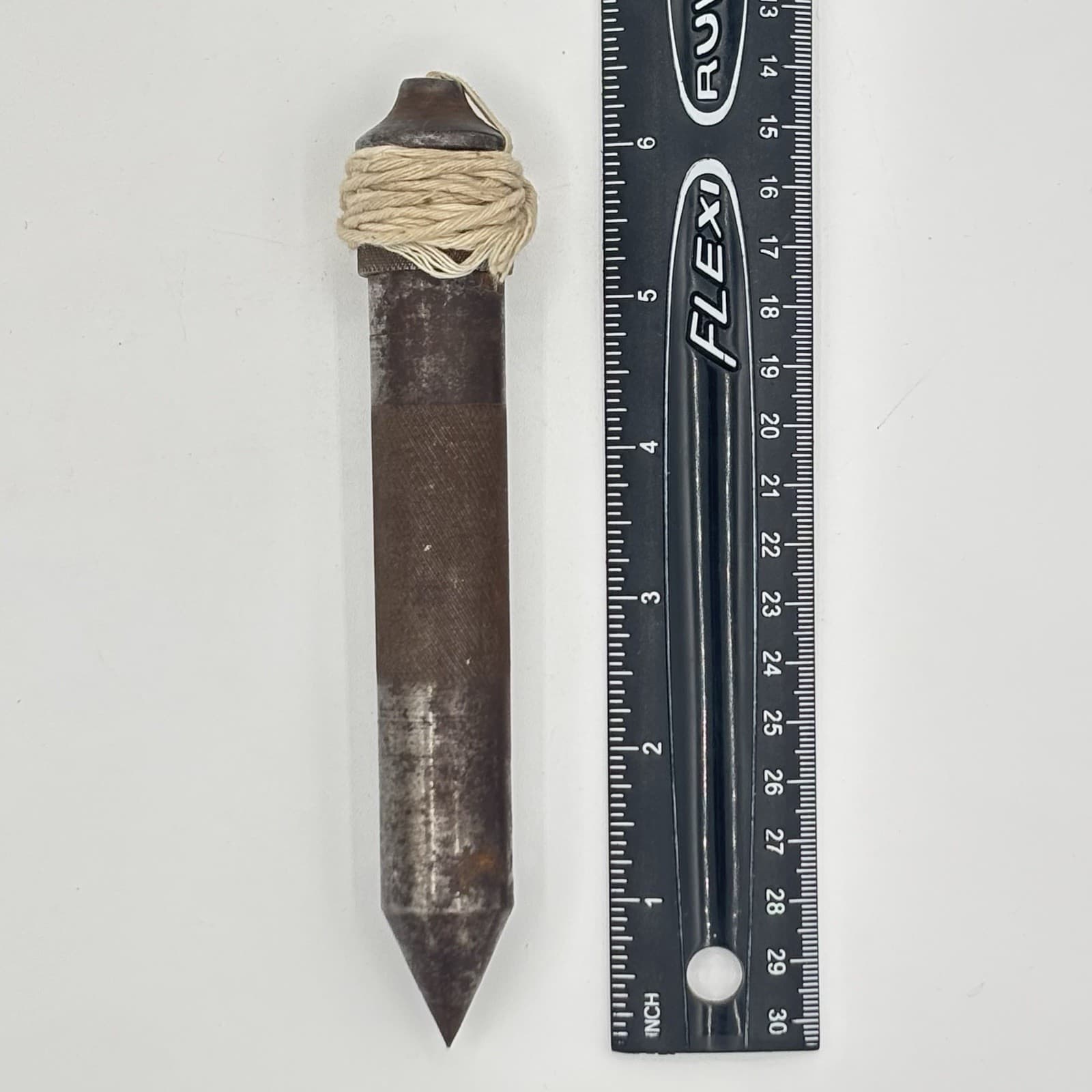 Vintage Solid Metal Plum Bob - 13 oz  with String Attached 2