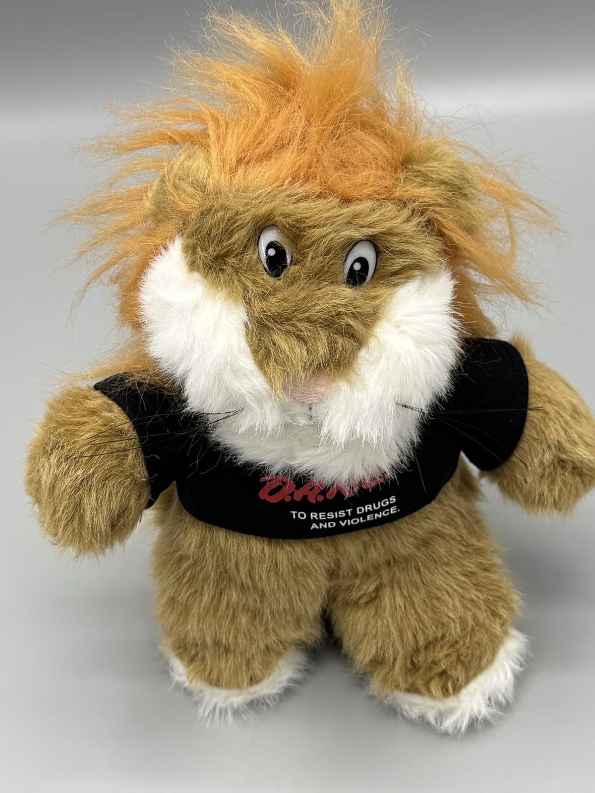 DARREN THE LION Dare Stuffed Animal D.A.R.E. Plush 10” Vintage 2