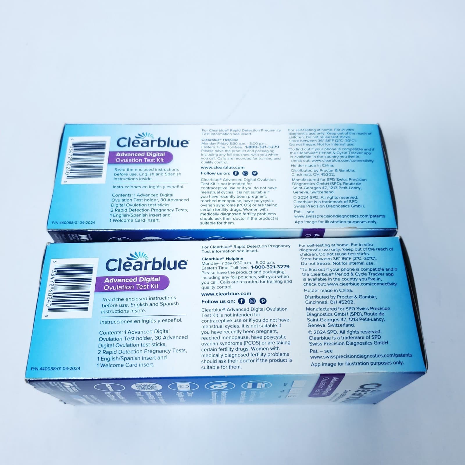 2 New Clearblue Advanced Digital - 30 Ovulation + 2 Pregnancy Each Exp. 07/2026+ 4