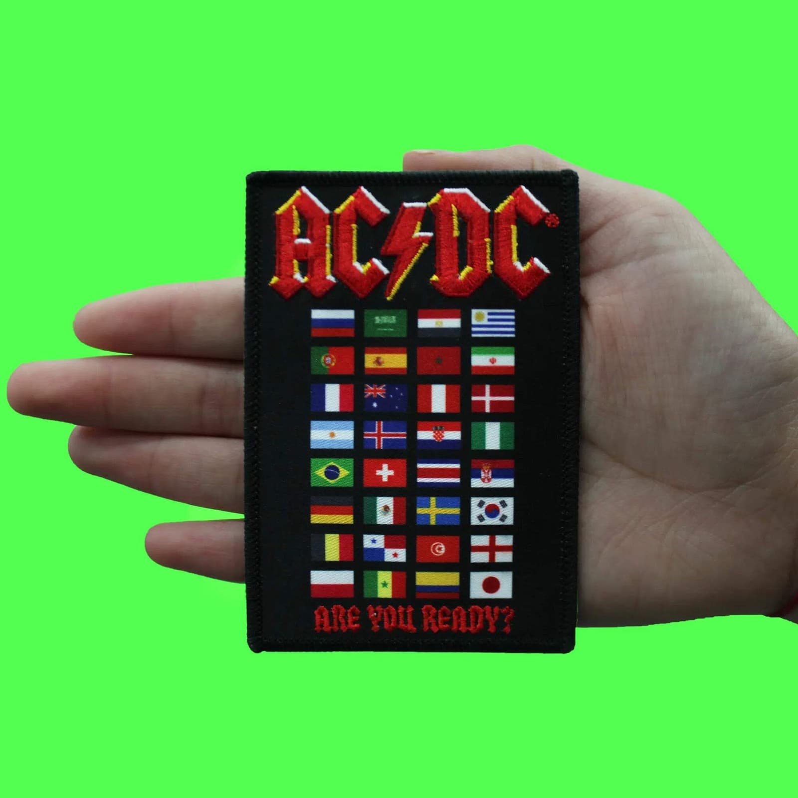 ACDC Are You Ready? Patch Classic Rock Band Sublimated Embroidered Iron On 2