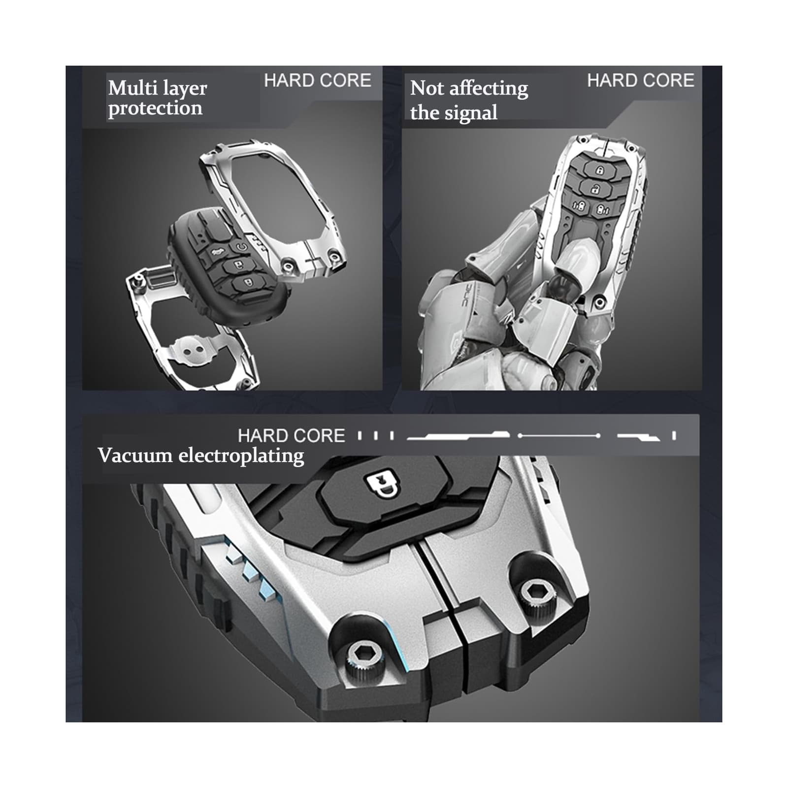 Heavy Metal Key fob Cover for Honda with Keychain,Key fob Case Protection Com... 4