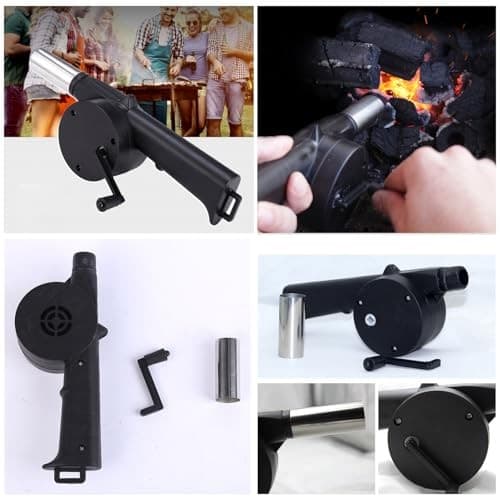 2 Pack Fireplace Bellows Hand Crank Air Blower Portable Manual Handheld Fire  6