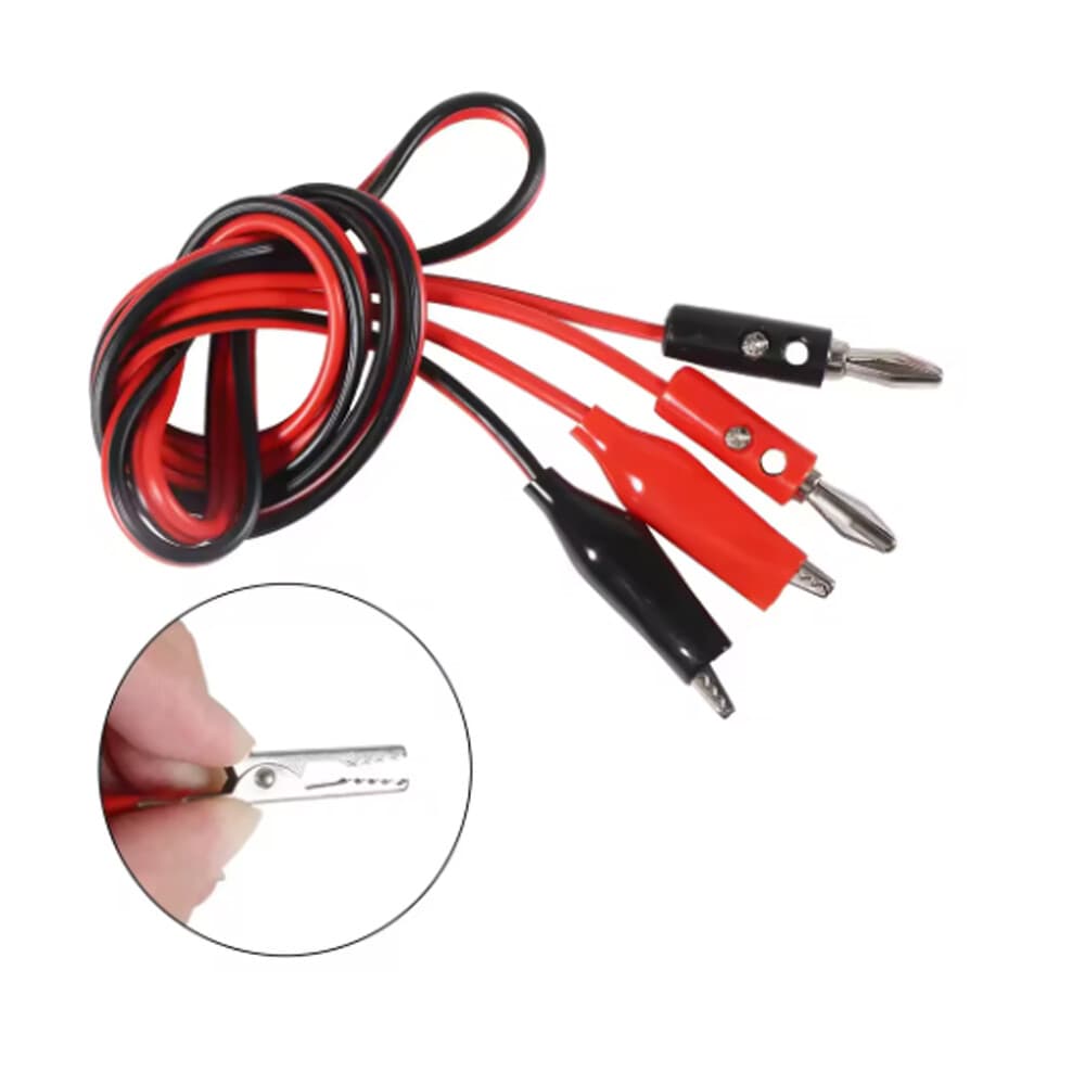 5PCS 3FT Banana Plug Probe Cable to Alligator Test Lead Clip Wire For Multimeter 5