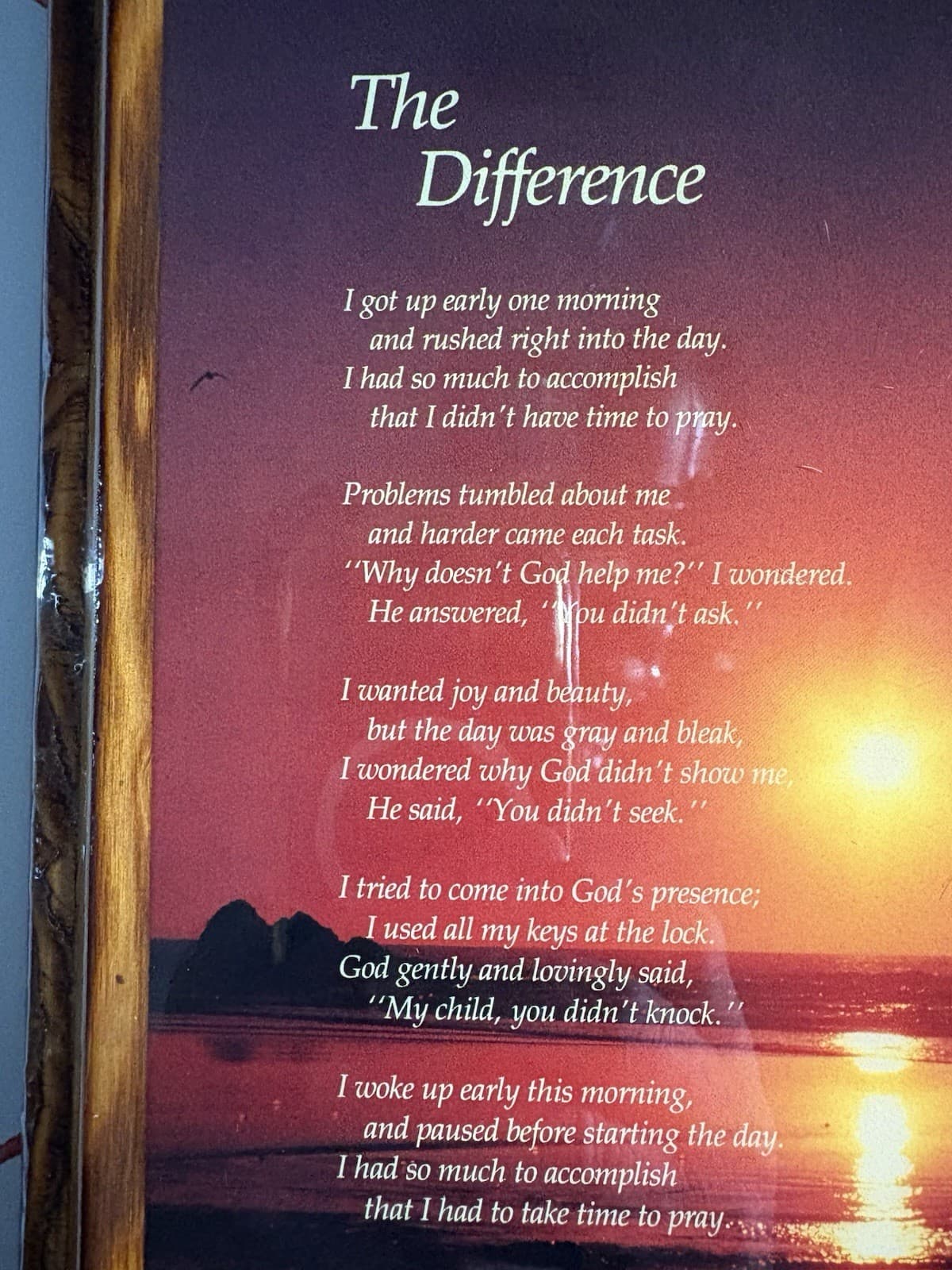 VTG Religious Glossy Shellac Wood Wall Plaque “The Difference” 2