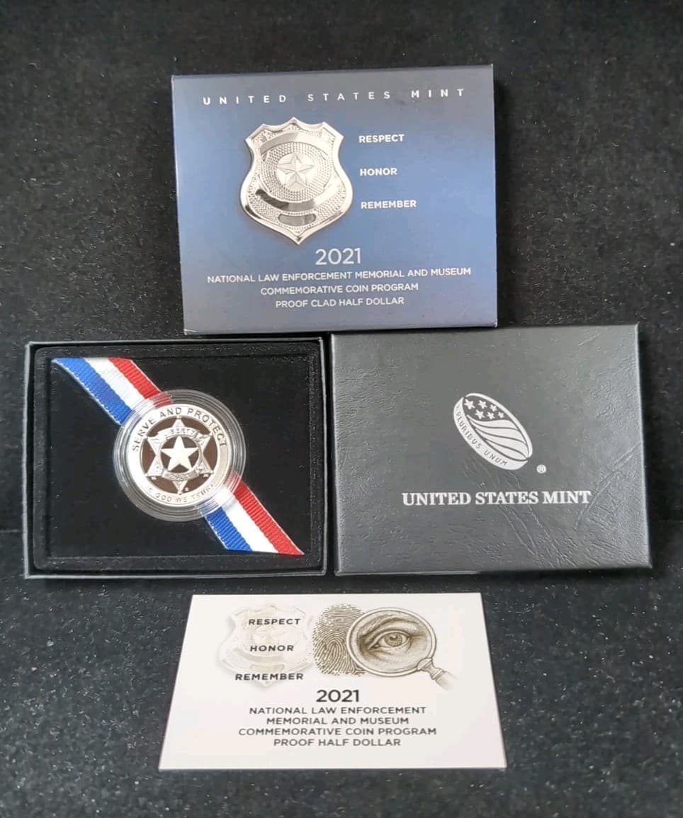2021 National Law Enforcement Memorial & Museum Proof Clad Half Dollar 50c US N1