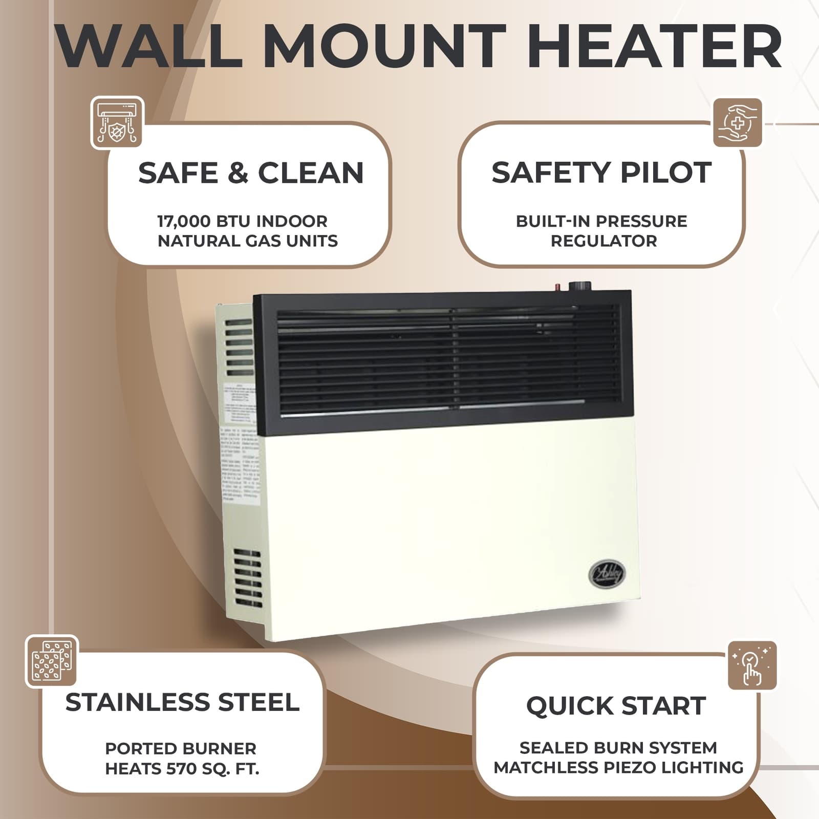 Ashley Hearth Products Direct Vent Liquid Propane Wall Mount Heater 2