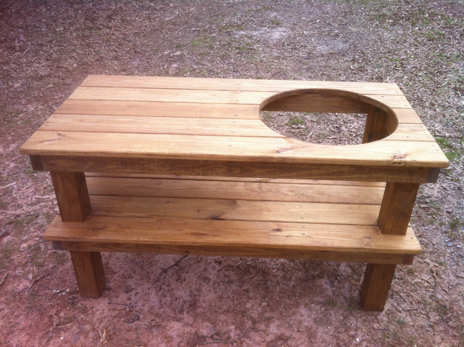 Big Green Egg Stained Pressure Treated Pine Table 2