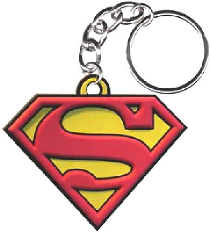 DC Comics Superman Diamond S Chest Logo 3-D Soft PVC Key Chain NEW UNUSED