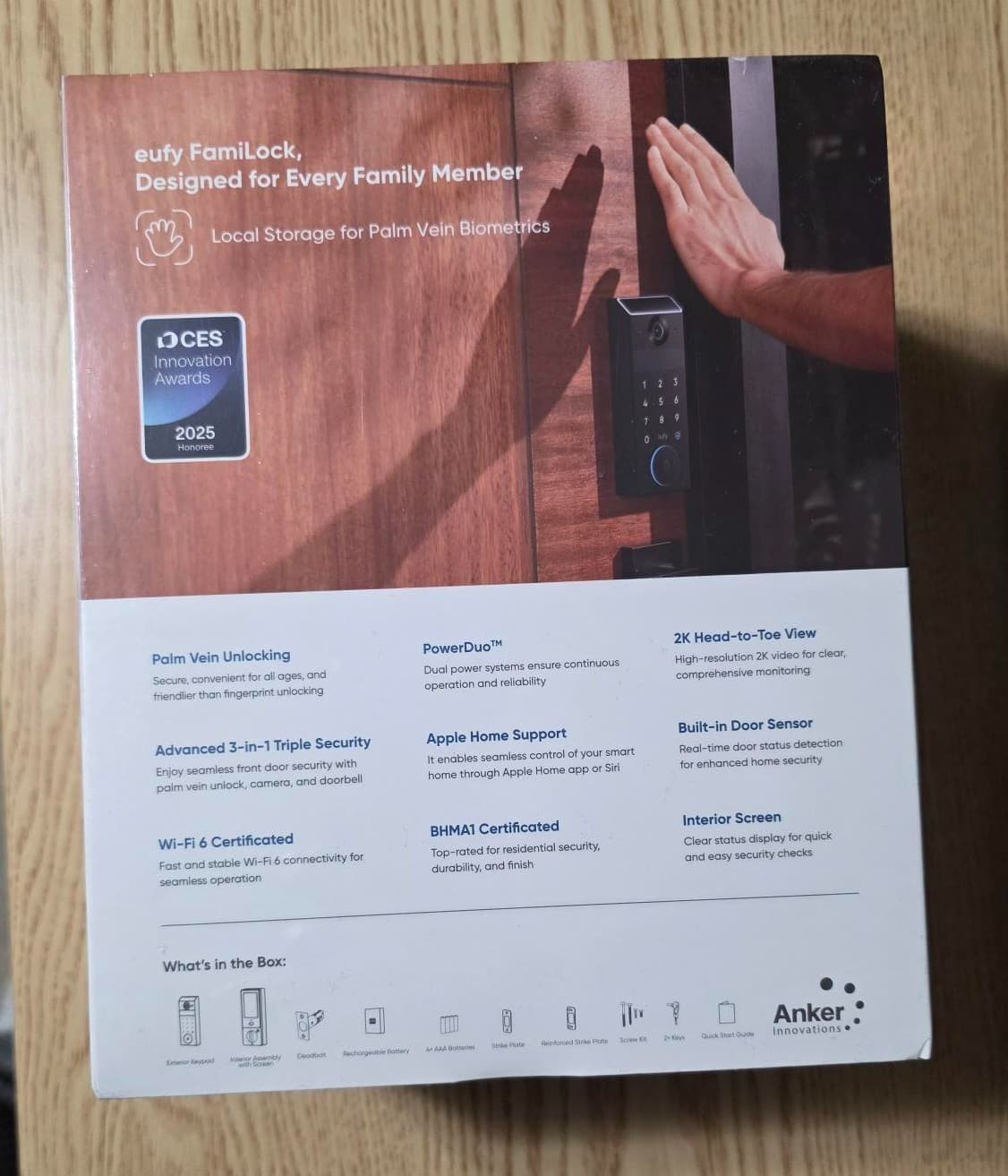 eufy FamiLock S3 Max Smart Lock, Palm Vein Recognition Deadbolt Doorbell 2K Cams 4