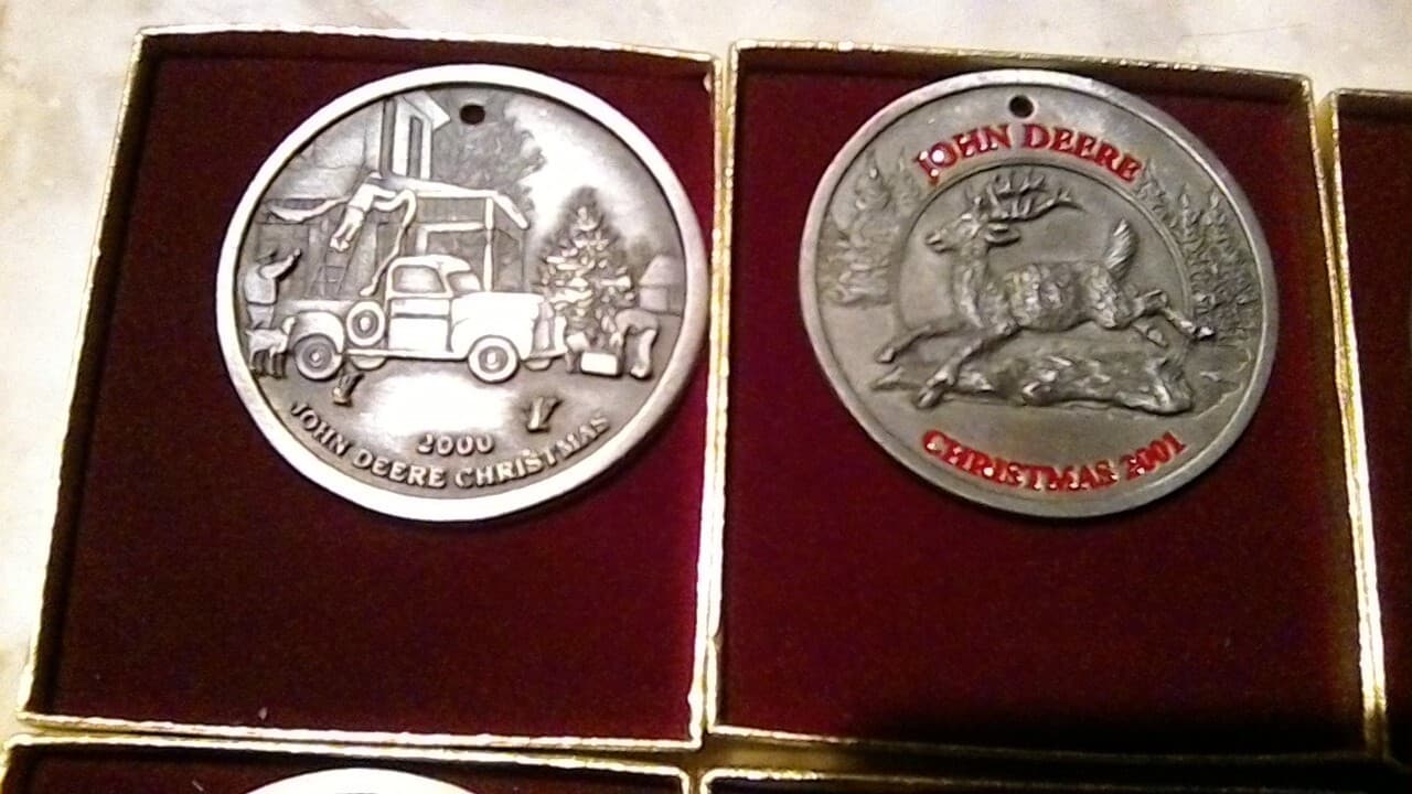 Limited Edition John Deere Christmas Ornaments 2000 - 2005 and 2007 Lot of 8 3