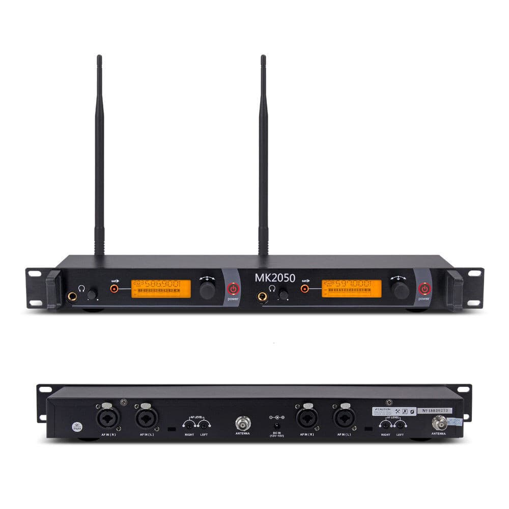Wireless stage IR In Ear Monitor System UHF Dual channel transmitter Receiver 3