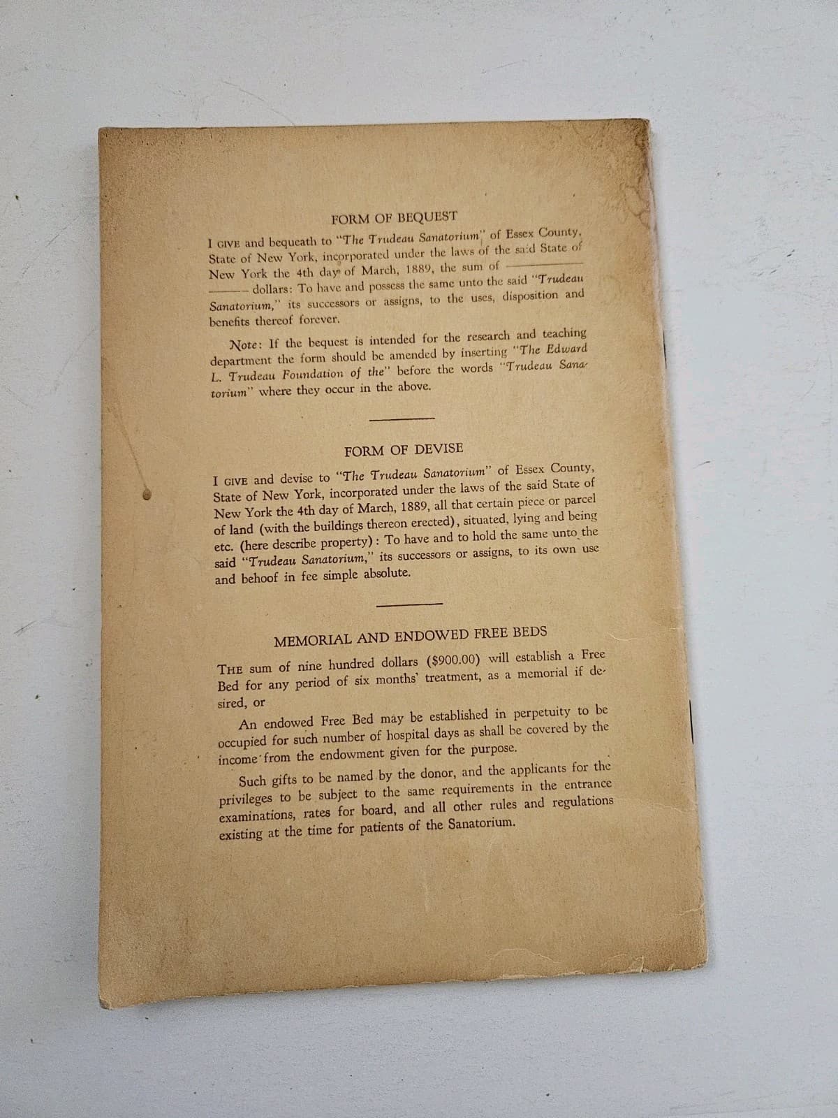 1947 Sixty-Third Annual Report Of The Trudeau Sanatorium Trudeau, New York 2