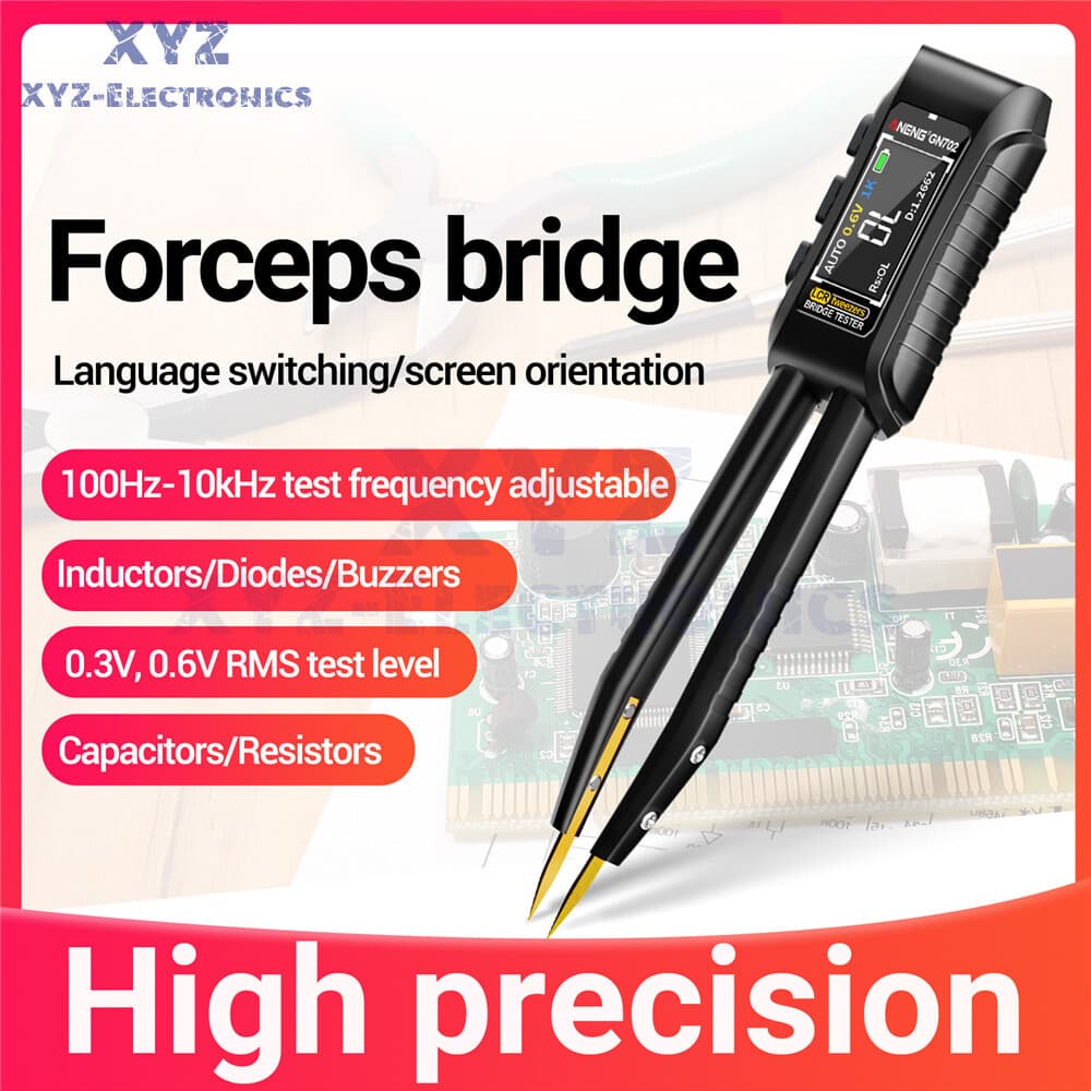 GN702 Smart Tweezer LCR Digital Bridge Meter Capacitor Inductor Component Test 4