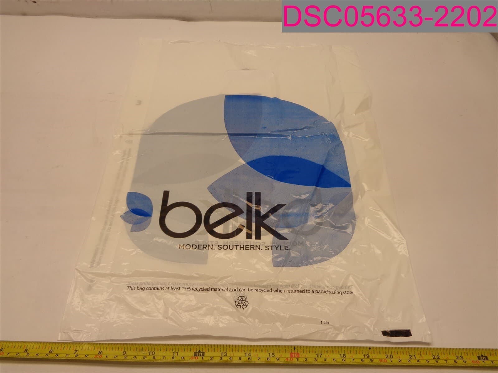 QTY=500; BELK Plastic Shopping Bags 16"x3"x22" White 0.85mil #311688-01 3