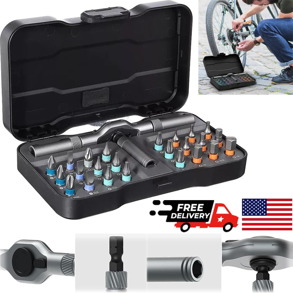 24 in 1 Magnetic Screwdriver Set, DIY Ratchet Screwdriver Set, Multi Bit Magneti