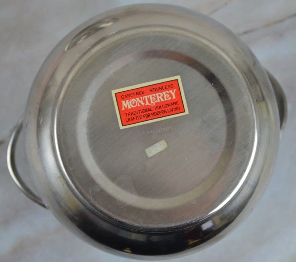 Vtge Small Monterey Stainless Steel Server Pot,Traditional Holloware w/ Lid  4