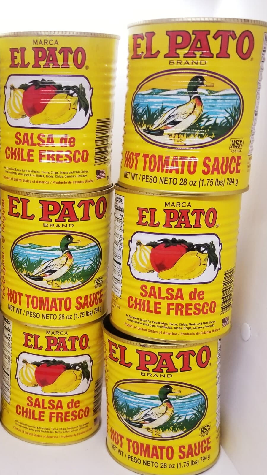 6 Large Empty El Pato Cans for Crafts, Centerpieces Weddings Quinceaneras WOW!!