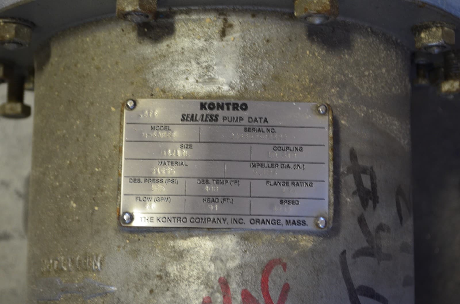 Kontro Magnetic Drive Pump Model H Stainless Steel SS, 2" x 2", 3600 RPM, 65 GPM 5