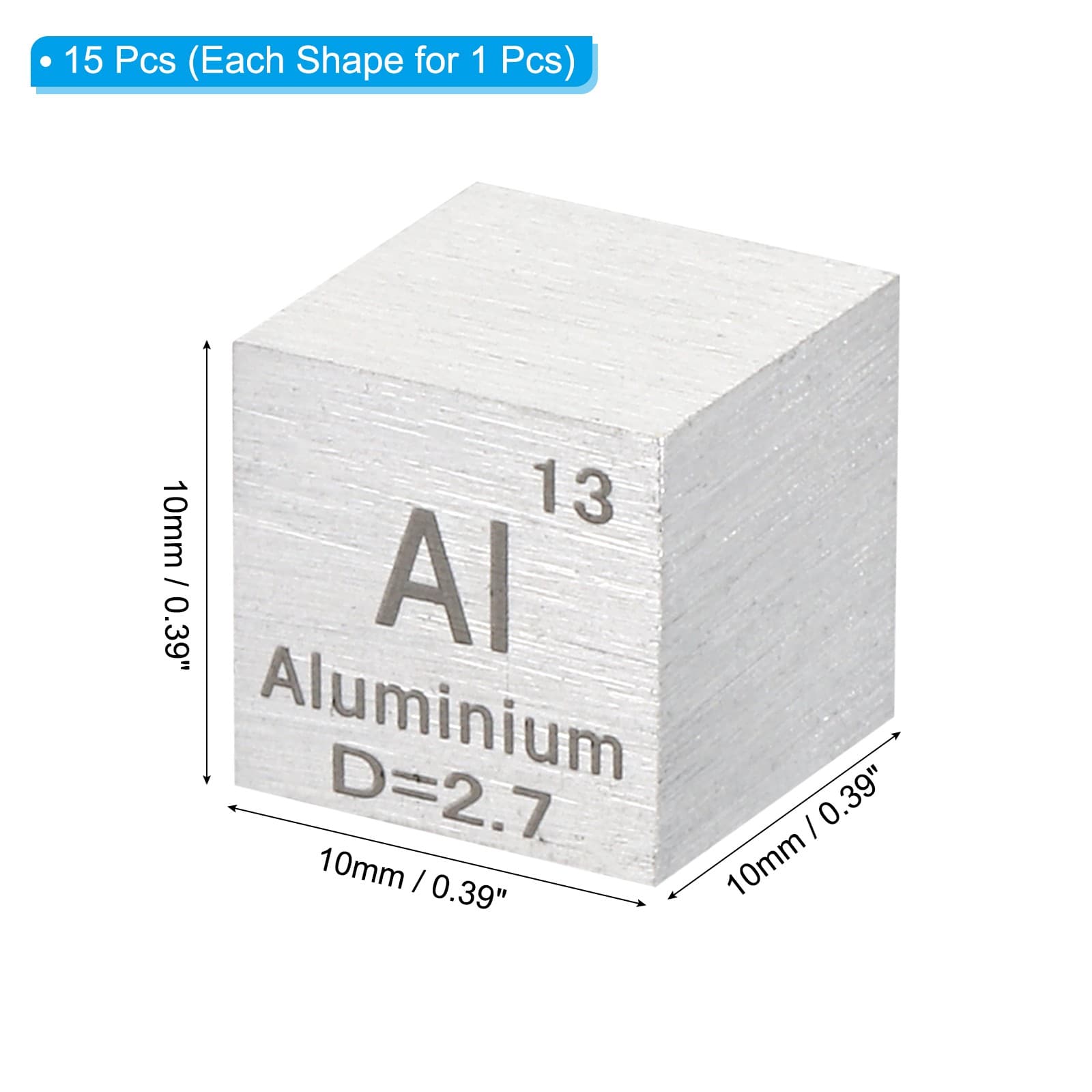 15 Pcs Element Cube 10mm High Density Unique Metal Periodic Table of Elements 3