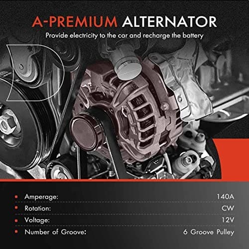  Alternator Compatible with Buick Lucerne 2006-2008 V6 3.8L, 12V 140A 6-Groove  3