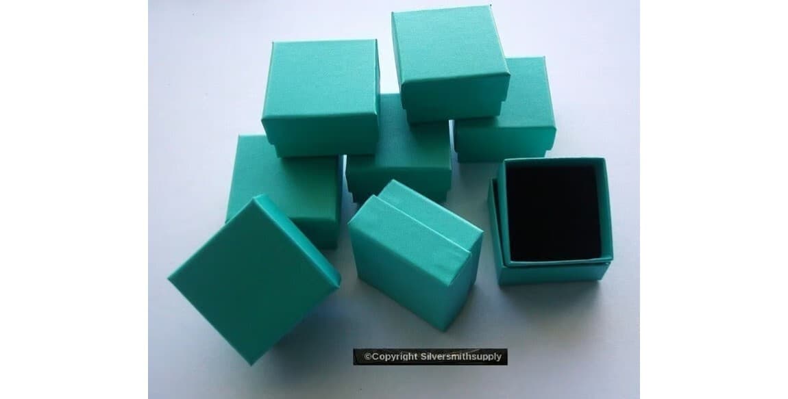 Ring Box jewelry displays 8 Turquoise 2" cardboard ring gift boxes JD033 3