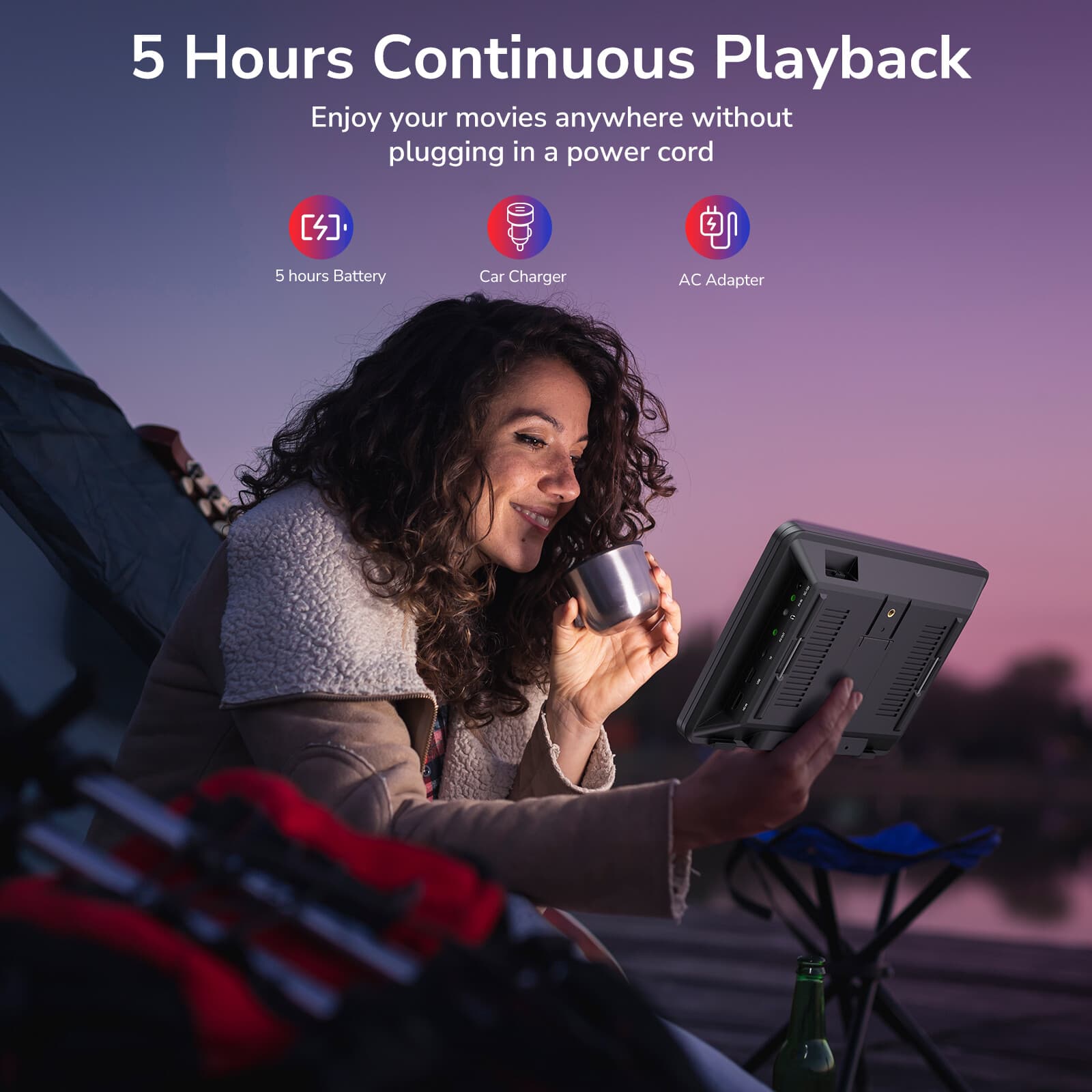 10.1" Car Headrest DVD CD Player Back Seat Monitor USB HDMI Rechargeable+Headset 5