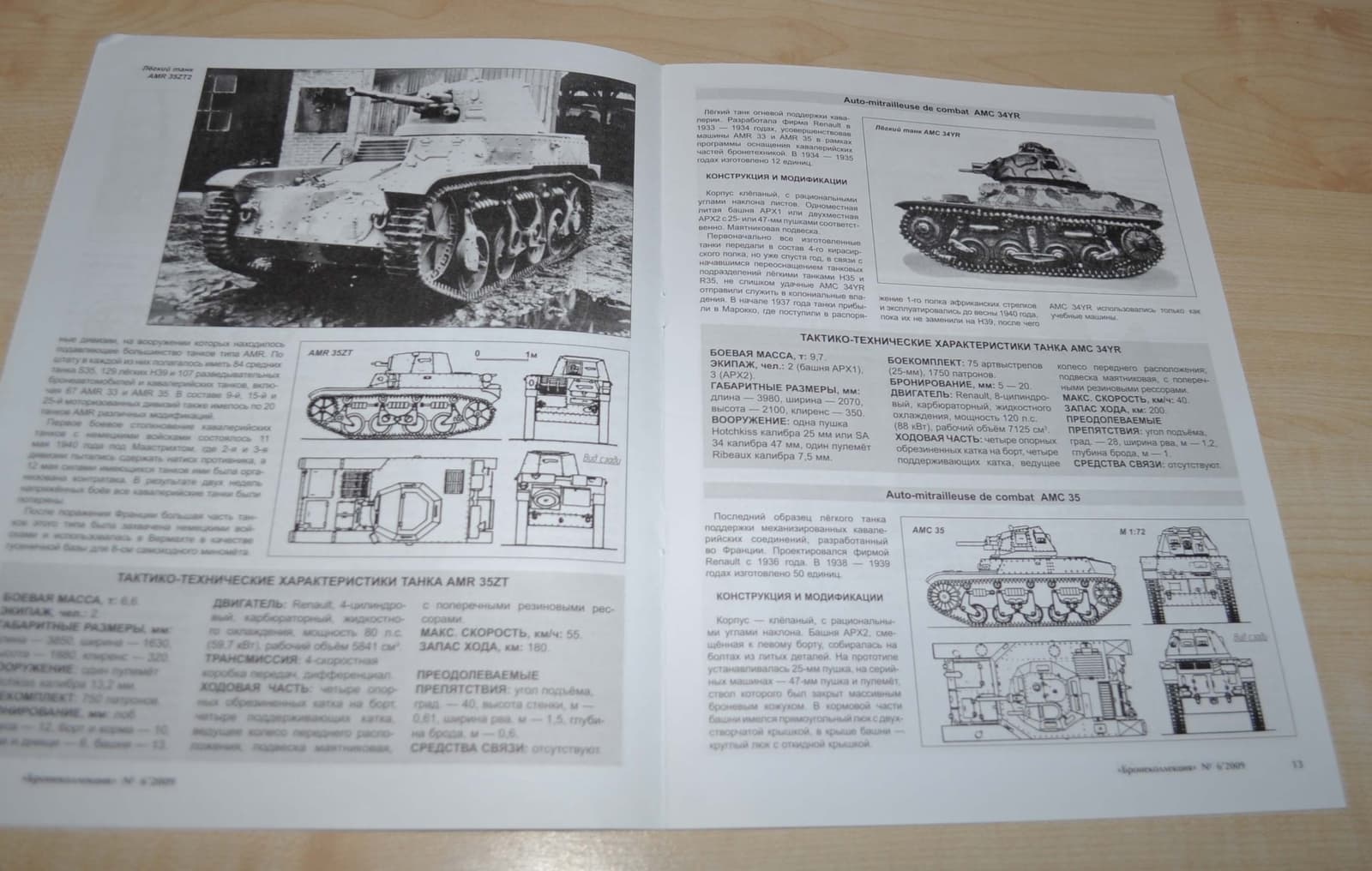 06/09 Tanks of France 1920-1940 Armored Vehicles Handbook Book Russian 6