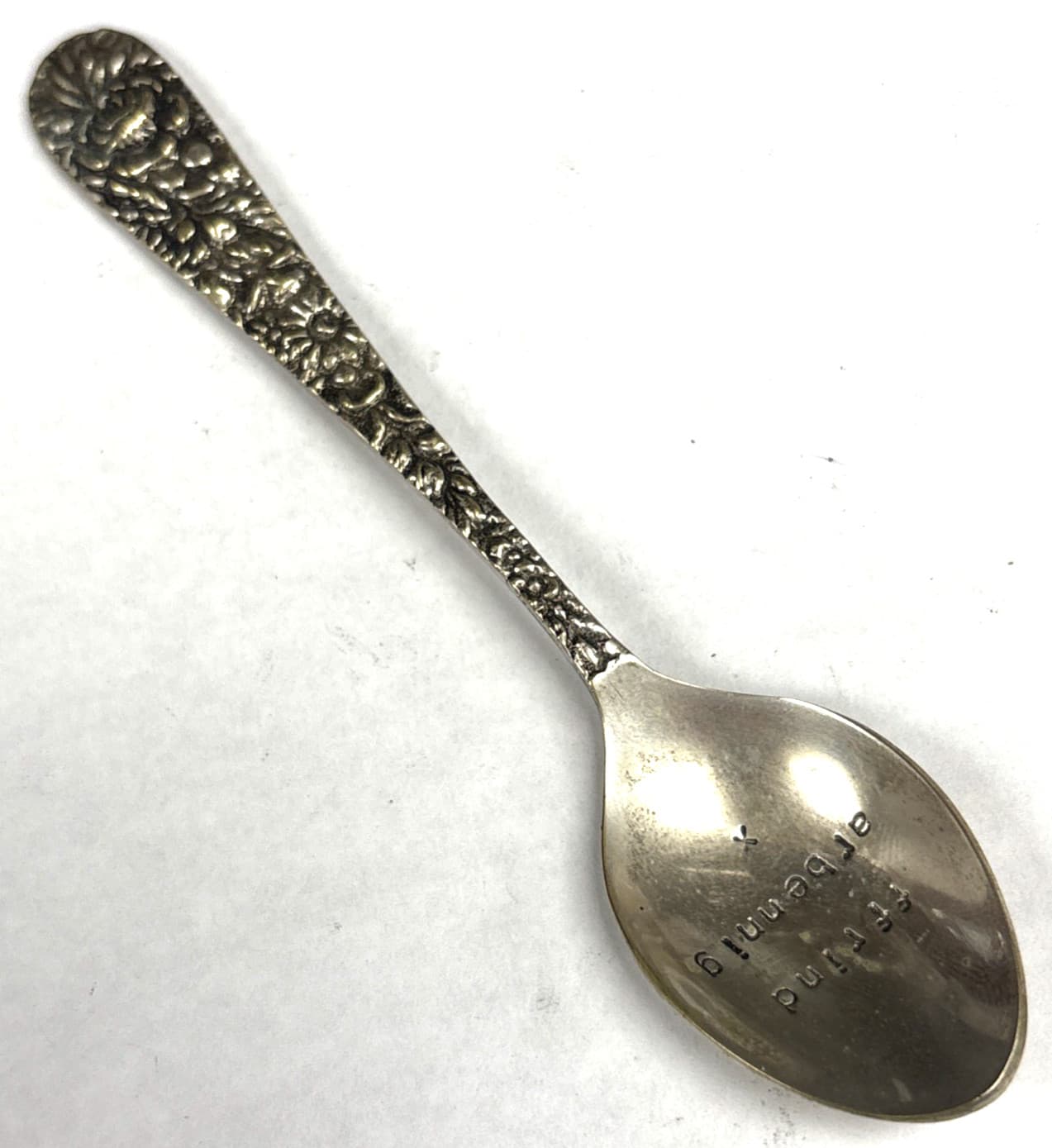 Vintage Welsh Souvenir Spoon Ornate FFRIND ARBENNIG “Special Friend” 5 1/2”
