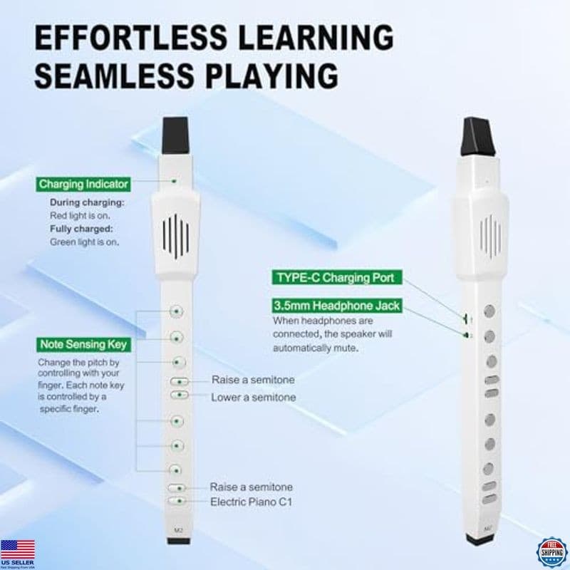 EX Electric Digital Saxophone - 12 Tones, 3 Modes, 3-Octave, Bluetooth MIDI 6