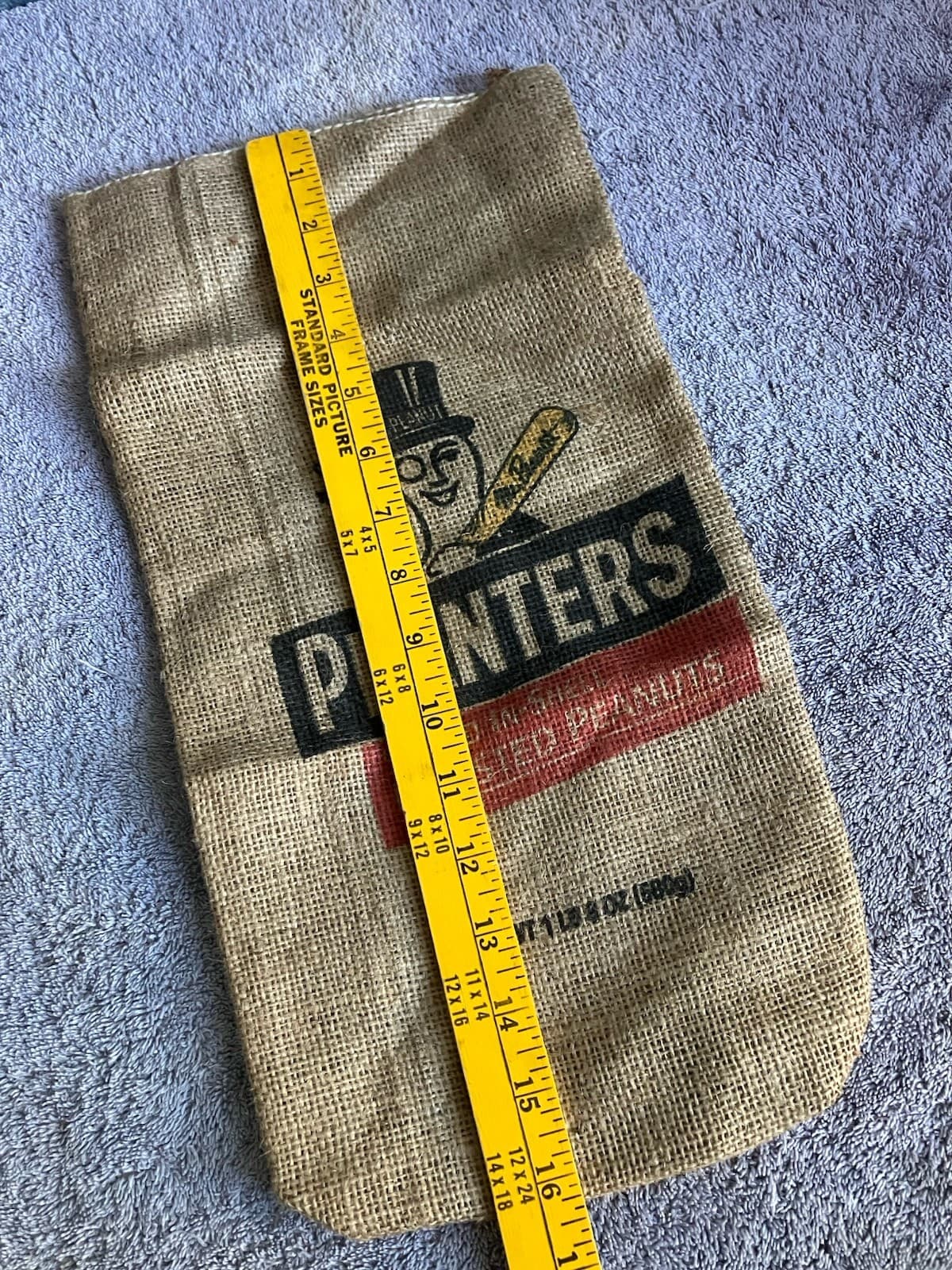 Vintage Baseball Planters Mr Peanut Burlap Bag Sack Vintage Roasted Peanuts 5
