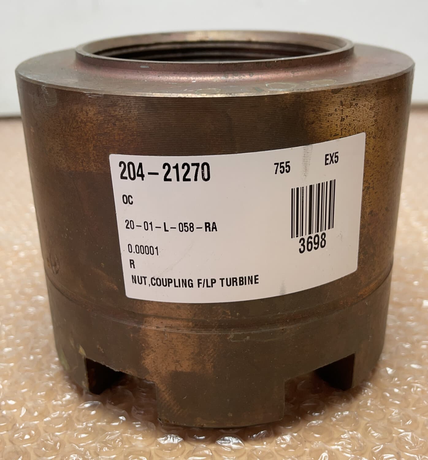 NEW OLD STOCK- 20-01-L-058-RA Coupling F/LP Turbine Nut Slotted || Fast Shipped! 2