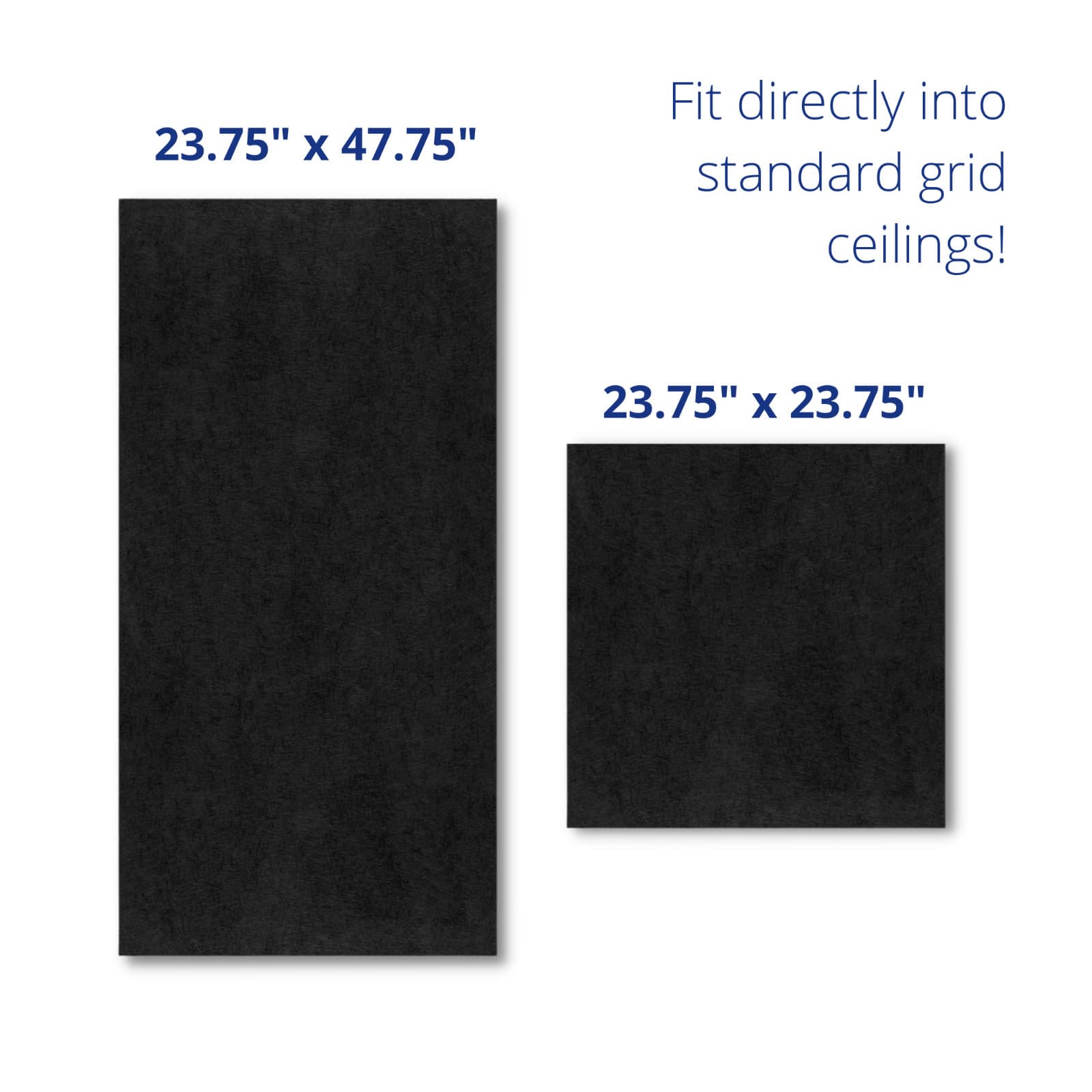 Black Theater Acoustic Drop Ceiling Tiles 24"x24"x2" Sound Absorbing, 10 pcs 3