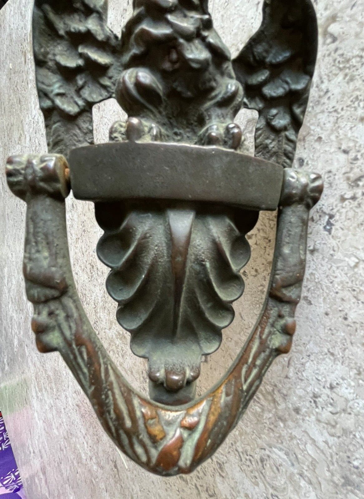 7" ANTIQUE c.1899 AMERICAN EAGLE ARCHITECTURAL SALVAGE DOORKNOCKER 4