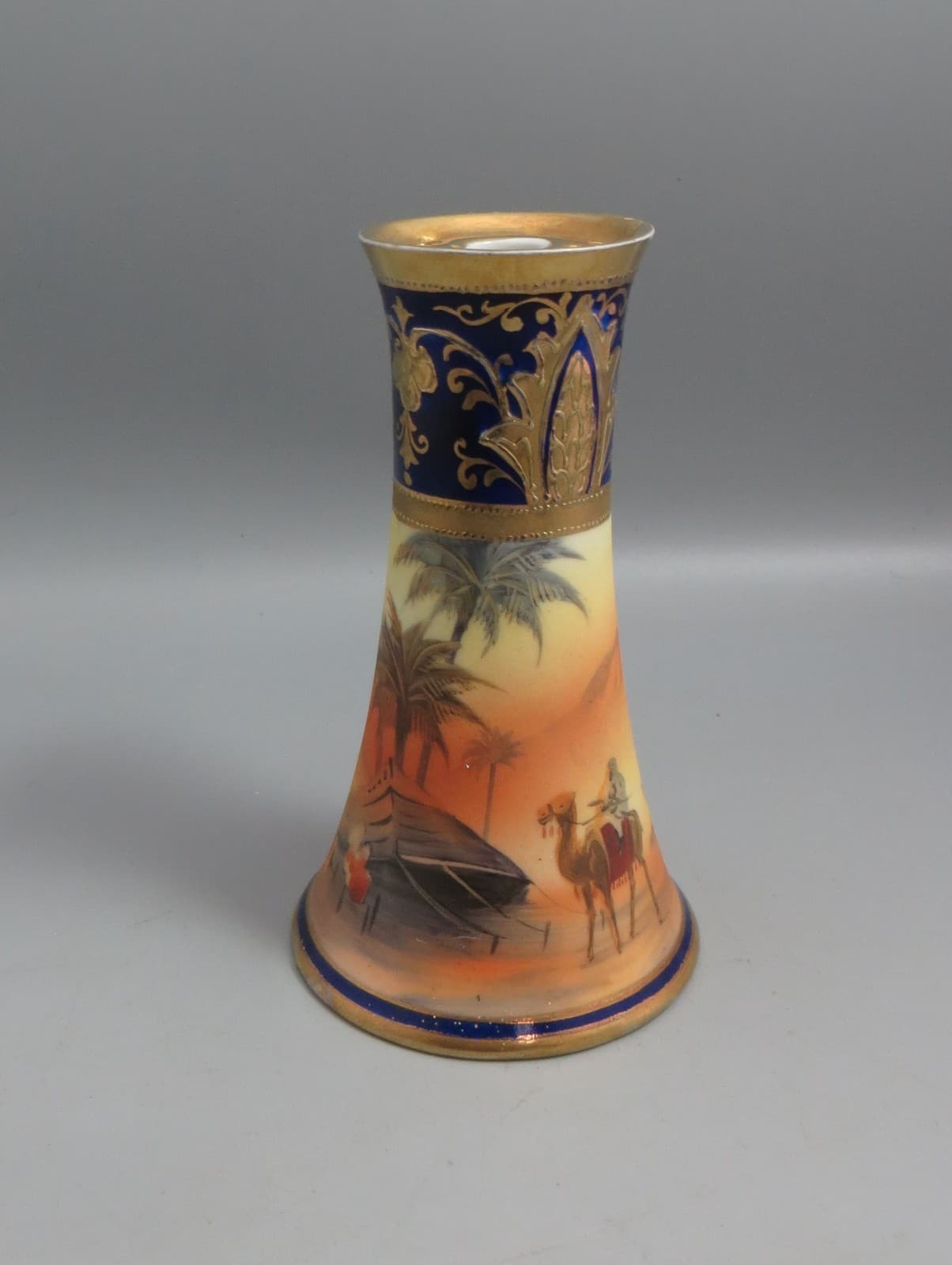 Vintage Noritake Man on a Camel Desert Scene - Hat Pin Holder - As Found 2