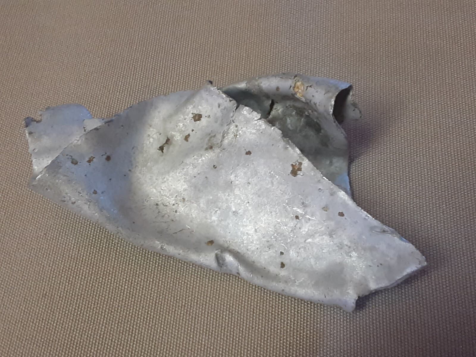 V2 Rocket Crash Site Relic Crumpled Aluminum Skin! 3
